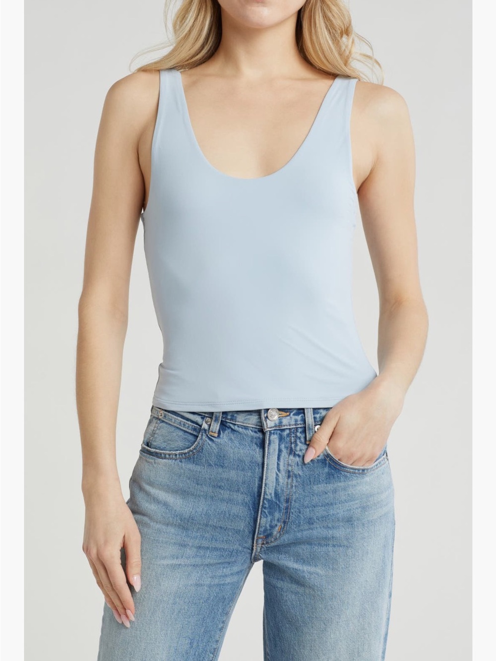 Leith Light Blue Scoop Neck Tank
